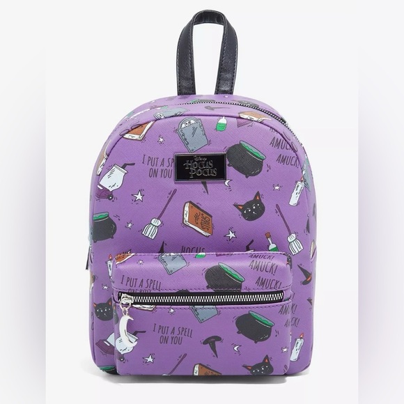 Bioworld x Hot Topic Hocus Pocus Icons Mini Backpack- Purple- NWT - Picture 1 of 10